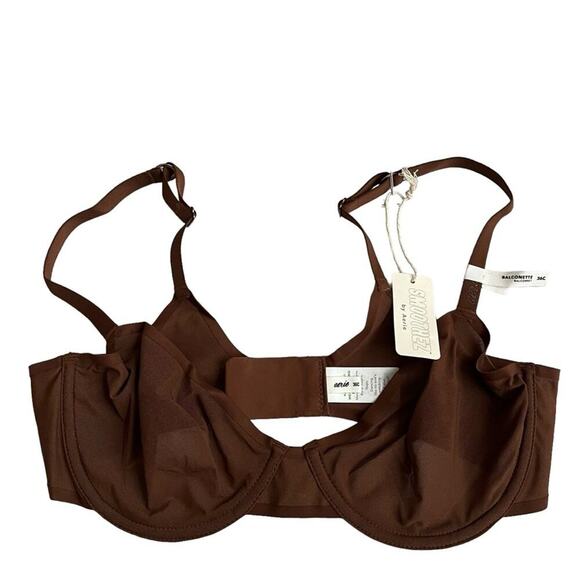 Aerie Smoothez Mesh Unlined Balconette Underwire Size 36B Brown New With Tag - Picture 2 of 7